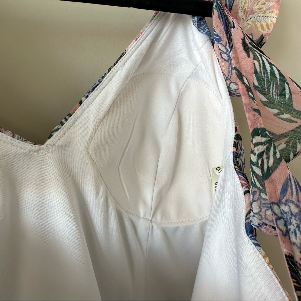 Guess Pink Floral Ruffle-Shoulder High-Low Maxi Dress - Picture 9 of 11